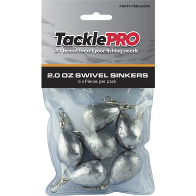 TacklePro Swivel Sinker 2.0oz - 6pc