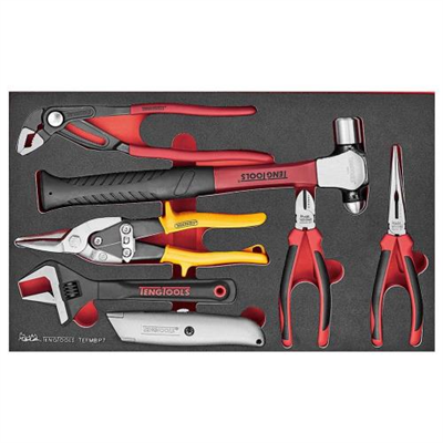 Teng 7pc Plier and Hammer Set FOAM3