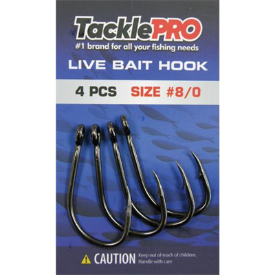 TacklePro Live Bait Hook #8/0 - 4pc