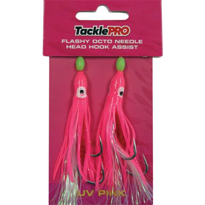 TacklePro Flashy Octopus Assist Hook - UV Pink - 2pc