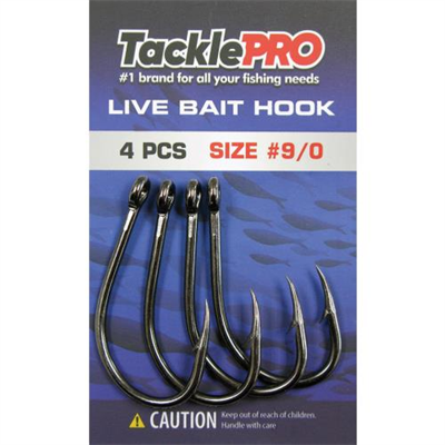TacklePro Live Bait Hook #9/0 - 4pc