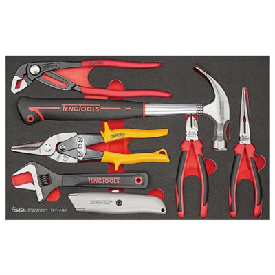 Teng 7pc Plier And Hammer Set FOAM3