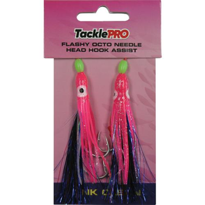 TacklePro Flashy Octopus Assist Hook - Pink 2pc