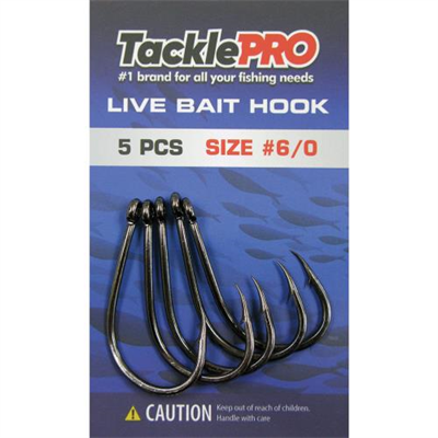 TacklePro Live Bait Hook #6/0 - 5pc