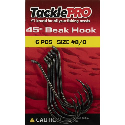 TacklePro 45deg. Beak Hook #8/0 - 6pc