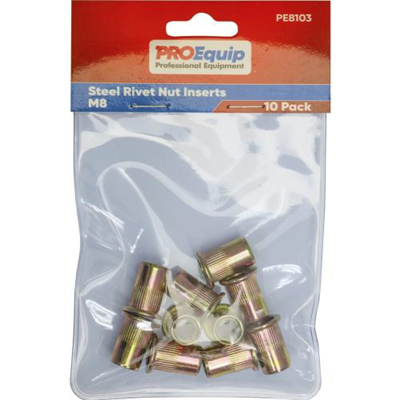 ProEquip M8 Steel Rivet Nut Inserts - 10pk