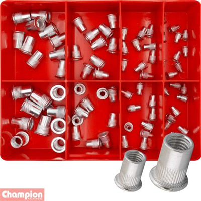 Champion 80pc Rivet Nut Insert Assortment (Aluminium)