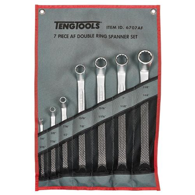Teng 7pc Double Ring Spanner Set 1/4-1-1/4in
