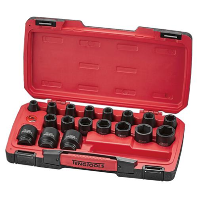 Teng 22pc 1/2in Dr. MM Reg. Impact Socket Set 6-Pnt