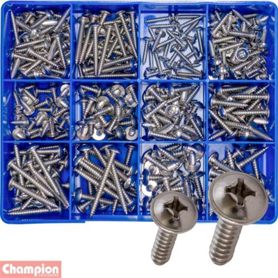 Champion 370pc SS Mushroom Head Self-Tapping Screw Kit