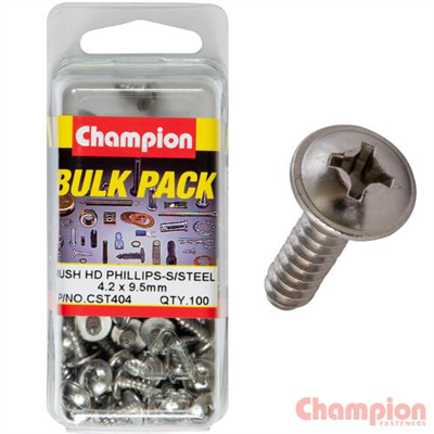 Champion S/Tapping Screws - Mushroom Head - 4.2 x 9.5mm