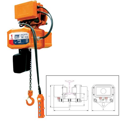 ITM Electric Hoist - 240V - 2 Ton-3 Meter Lift