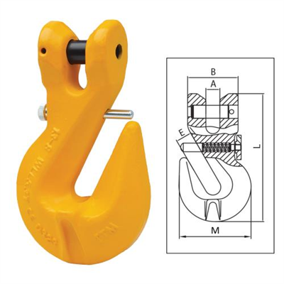 ITM G80 Clevis Shortening Grab Hook w/ Safety Pin-13mm Chain