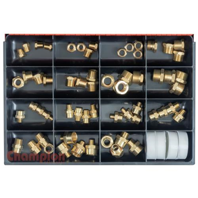 Champion 60pc Male/Female Brass Hex Adaptor Assortment