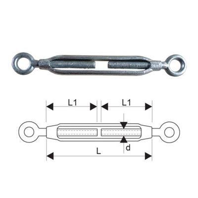 ITM Turnbuckle-Galvanised Commercial-Eye & Eye-8mm