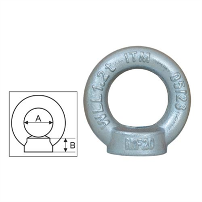 ITM Shouldered Eyenut w/ Metric Thread Din 582-10mm. 0.23T