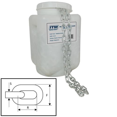 ITM Regular Link Chain-Electric Galv-50kg Drum-13mm Body