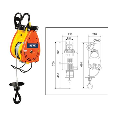 ITM Electric Wire Hoist 360kg 60M Lift