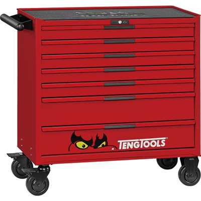 Teng Pro35™ 37in Roller Cabinet 7 Drawers Red