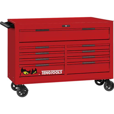 Teng Pro35™ 53in Roller Cabinet 9 Drawers Red