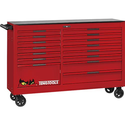 Teng Pro35™ 64in Roller Cabinet 15 Drawers Red