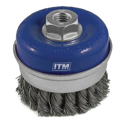 ITM Twist Knot Cup Brush Steel 125mm w/Band