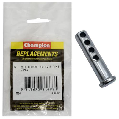 Champion 1/4 X 2-1/2in  Multi Hole Clevis Pin 6pk