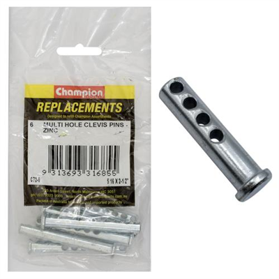 Champion 5/16 X 2-1/2in  Multi Hole Clevis Pin 6pk