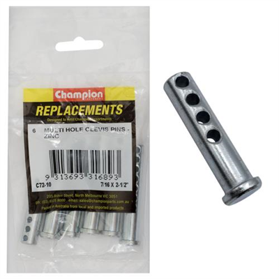 Champion 7/16 X 2-1/2in  Multi Hole Clevis Pin 6pk