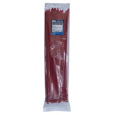 ISL 533 x 7.6mm UV Nylon Cable Tie - Red - 100pk