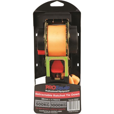 ProEquip Auto Ratchet Tie Down Strap 38mm x 4M LC500kg