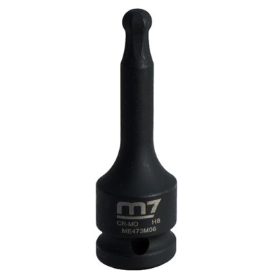 M7 Hex Ball Drive Impact Socket, 1/2in Dr, 8mm