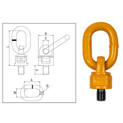 ITM G80 Lifting Point-Oblong Eye Bolt-M36-12.8 T