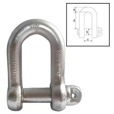 ITM Dee Shackle, Grade M, 0.25 Tonne, 6mm Body