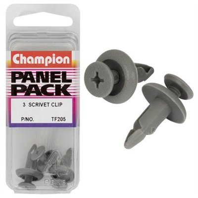 Champion Push Rivet Grey 18mm(L) 6mm(Hole) 15mm(HD) 3pk