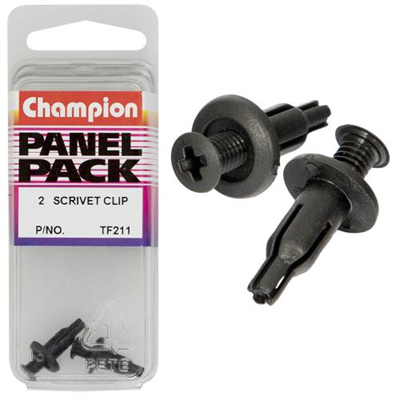 Champion Scrivet Black 13mm(L) 5mm(Hole) 10mm(HD) 2pk