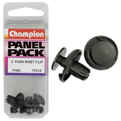 Champion Push Rivet Black 10mm(L) 8mm(Hole) 20mm(HD) 2pk