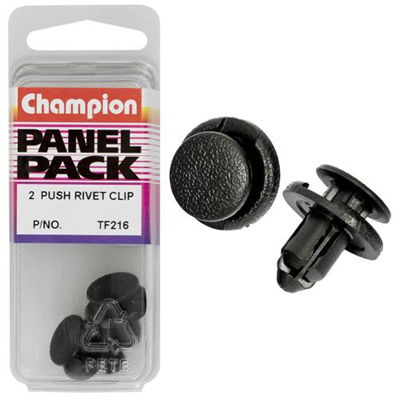 Champion Push Rivet Black 20mm(L) 17.8mm(HD) 2pk