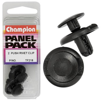 Champion Push Rivet Black 10mm(L) 7mm(Hole) 20mm(HD) 2pk