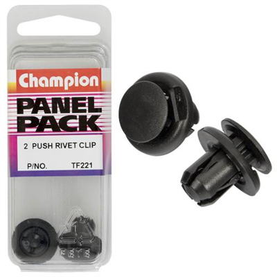 Champion Push Rivet Black 17mm(L) 18mm(HD) 2pk