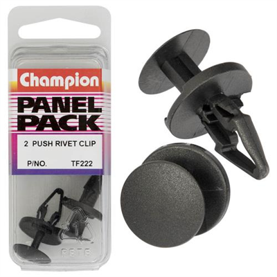 Champion Push Rivet Black 17.5mm(L) 6.5mm(Hole) 18mm(HD) 2pk