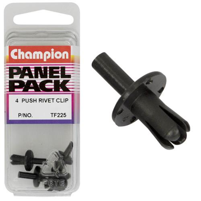 Champion Push Rivet Black 7mm(L) 5mm(Hole) 10mm(HD) 4pk