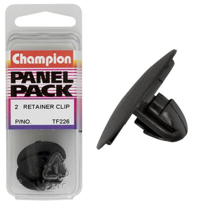 Champion Hood Clip Black 15mm(L) 10mm(Hole) 25mm(HD) 2pk