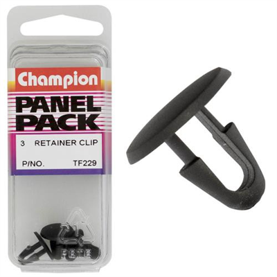Champion Retainer Clip Black 20mm(L) 8mm(Hole) 16mm(HD) 3pk
