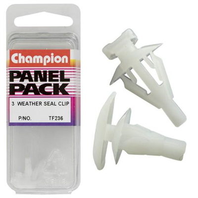 Champion Weather Seal Clips Clear 10mm(L) 5x15mm(HD) 3pk