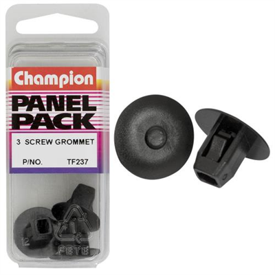 Champion Screw Grommet Black 12mm(L) 9mm(Hole) 20mm(HD) 3pk