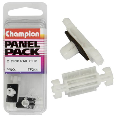 Champion Drip Rail Clips Clear 6x7mm(Hole)12.2x31.7mm(HD)2pk