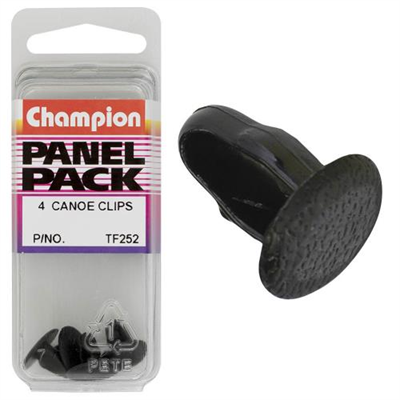 Champion Canoe Clip Black 10mm(L) 5mm(Hole) 14mm(HD) 4pk