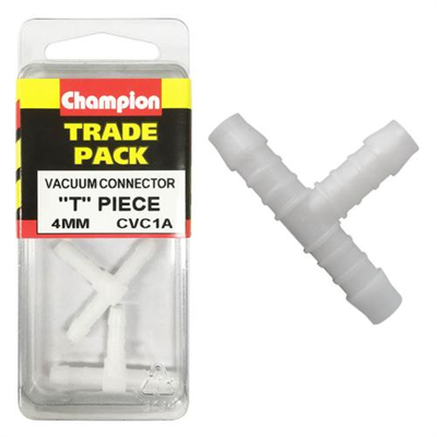Champion Vacuum Hose - Equal T Piece 4mm - 2pk