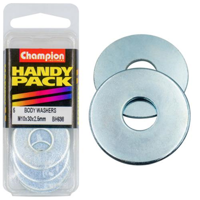 Champion Washer Flat Body M10 x 30 x2.5mm  Zinc Plated - 5pk